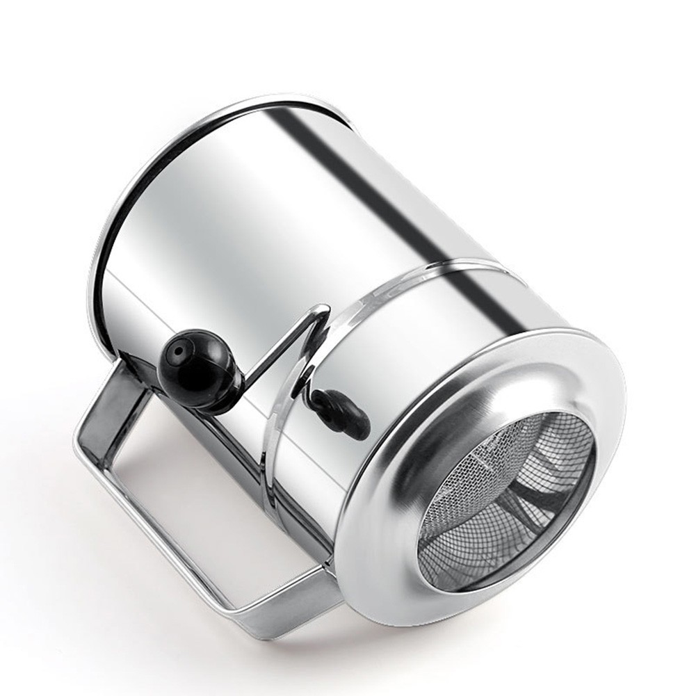 【HOMESTYLISH】 Stainless Steel Flour Sieve with Rotating Mixing Handle for Cake Making Great