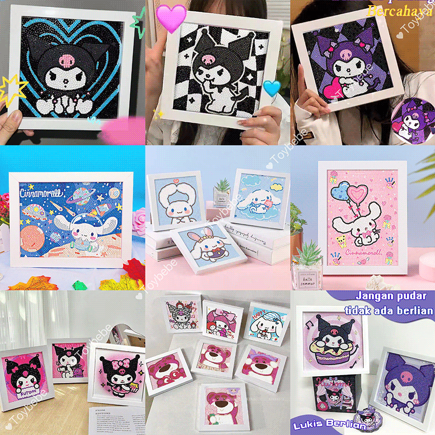 Jual COD 1 Set Diy 5D Diamond Painting  SpongeBob/Doraemon/Sanrio/Kuromi/Cinnamoroll/Disney Mainan Anak Cartoon  Edition Lukis Berlian Stiker Dengan Bingkai Foto