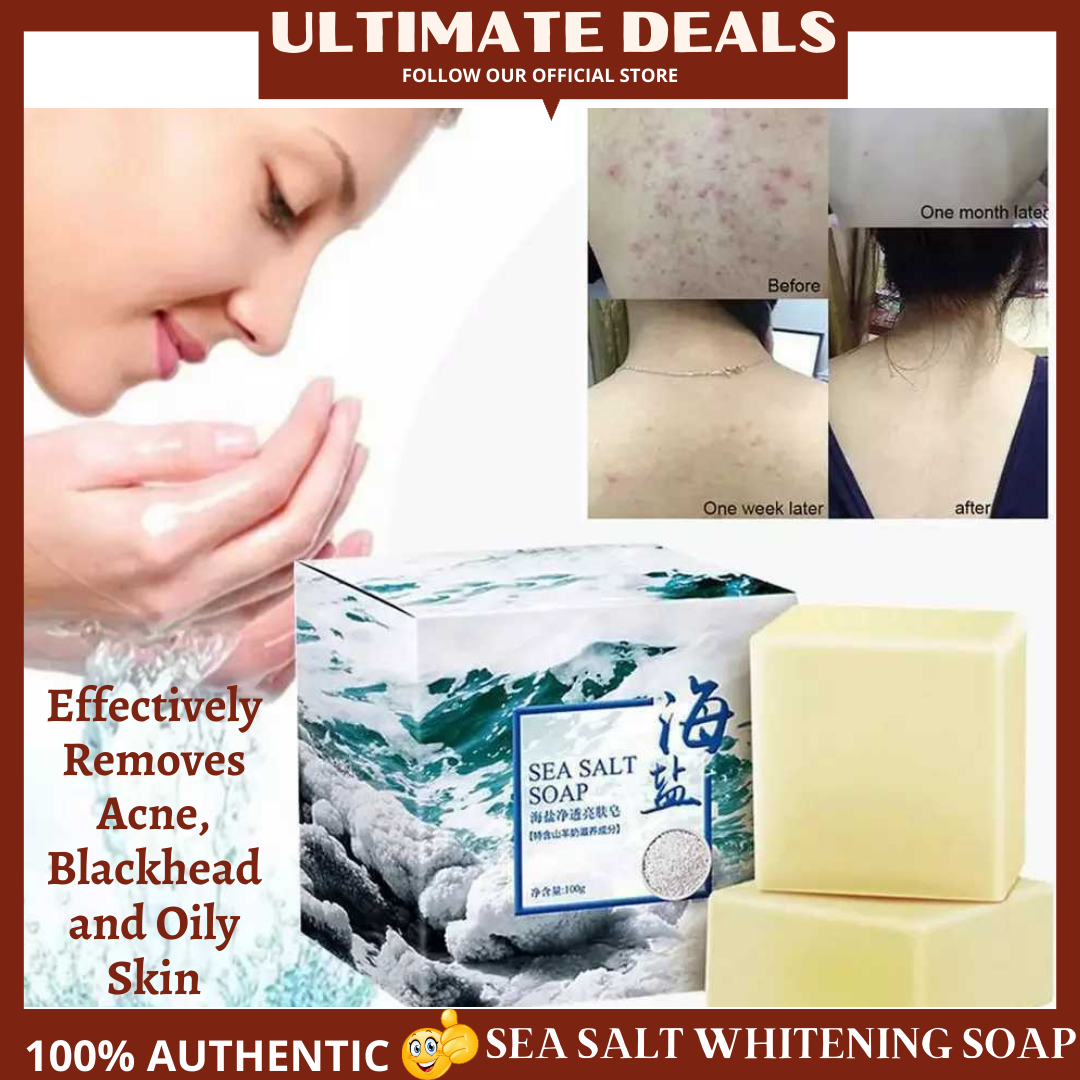 [100g Sea Salt Soap Pimple Erase+FACE WHITENING ] ULTIMATE DEALS Anti