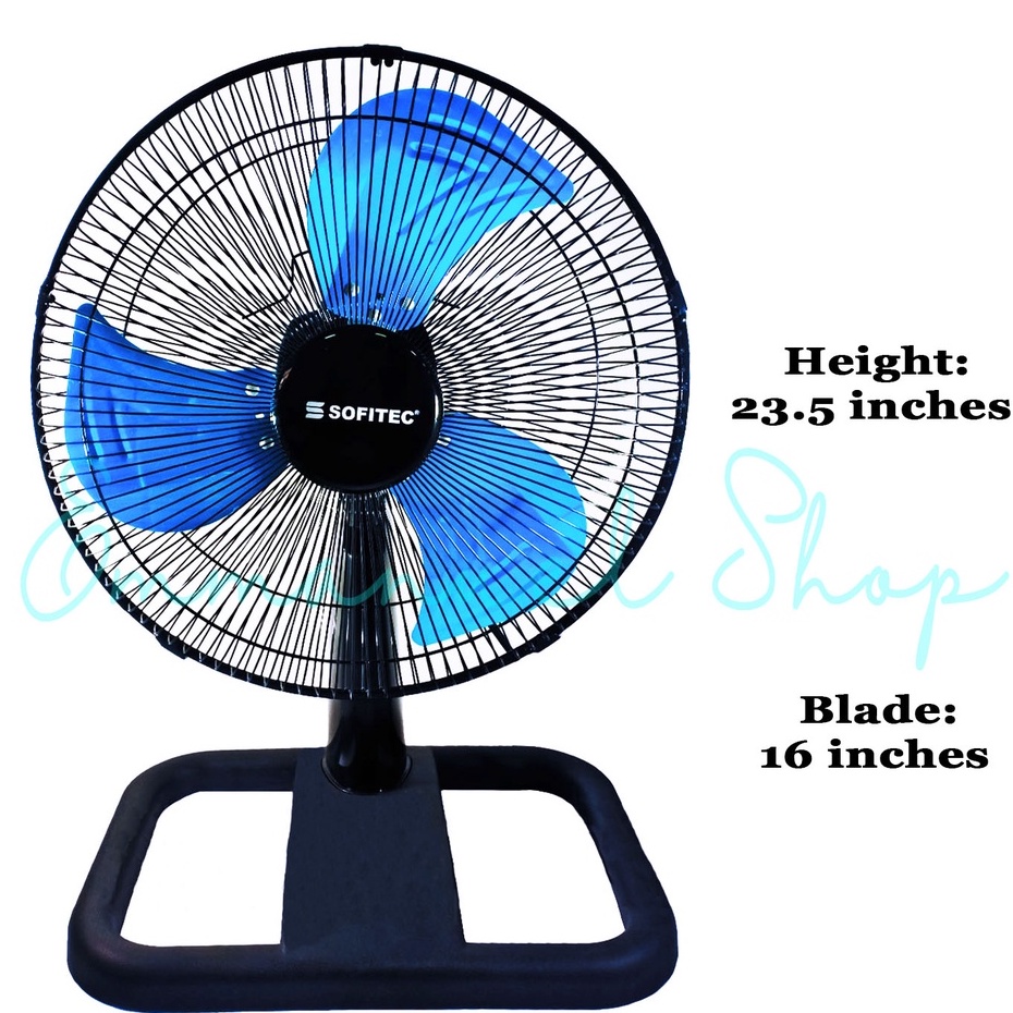 Black Desk Fan Industrial Floor Fan Aluminum Blade Sofitec 18" Electric