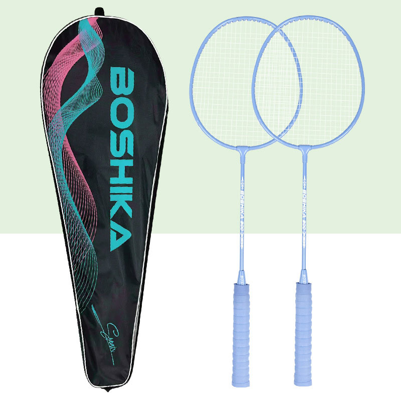 Badminton racket adult double racket set high-value macaron color sponge handle feather racket