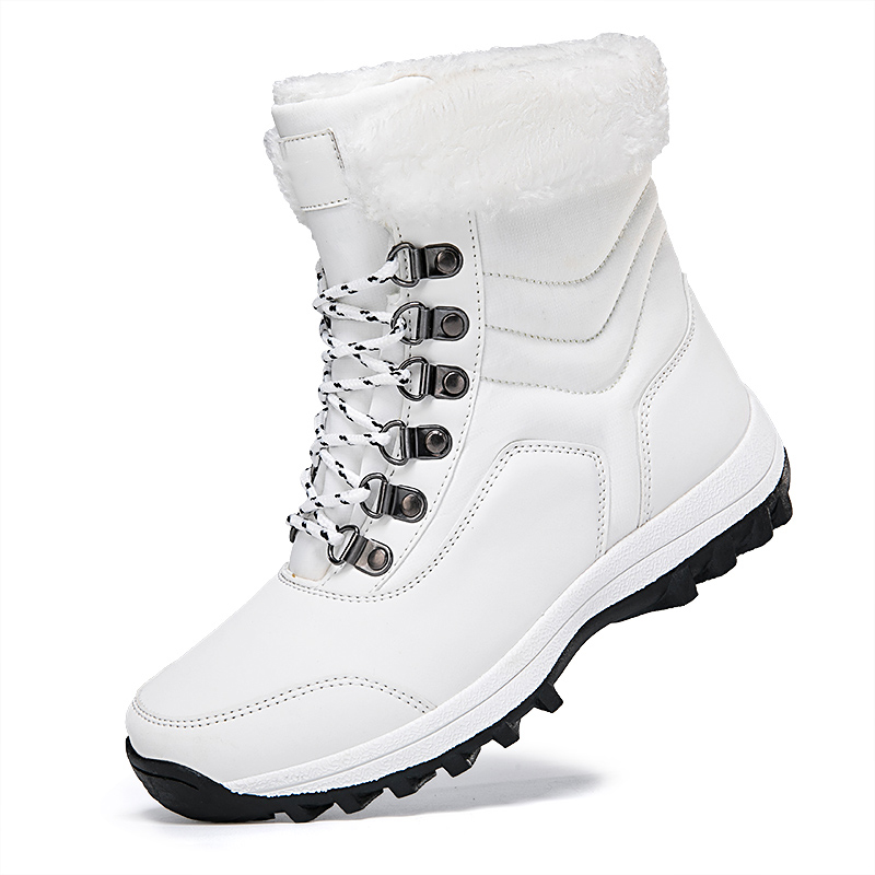 Winter Outdoors Snow Boots for Women Waterproof Non Slip Northeast Travel Thickened High Cotton-Padded Shoes Women plus Size Middle Length Cotton Tube Boots Women