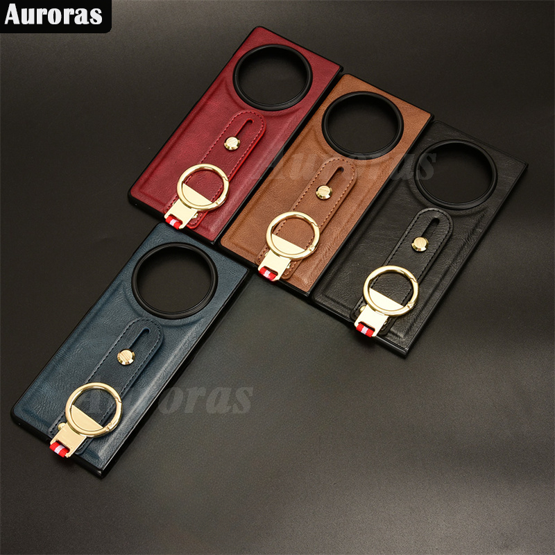 For Vivo X Fold3 Pro Phone case Leather Ring Holder Snap-on Hybrid PC+TPU Full Protection For VIVO X Fold3 Cover casing HP.
