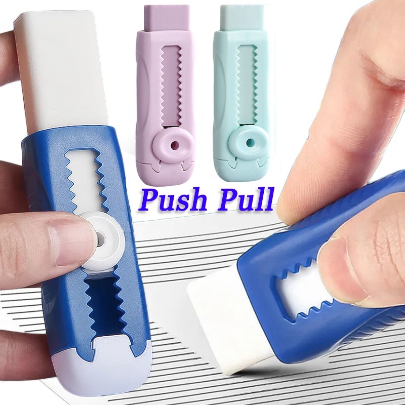 Trẻ em của Push-Pull tẩy sáng tạo căng ra Tẩy bút chì có thể thay thế lõi Push-Pull thiết kế Tẩy bút chì công cụ trẻ em học văn phòng phẩm quà tặng