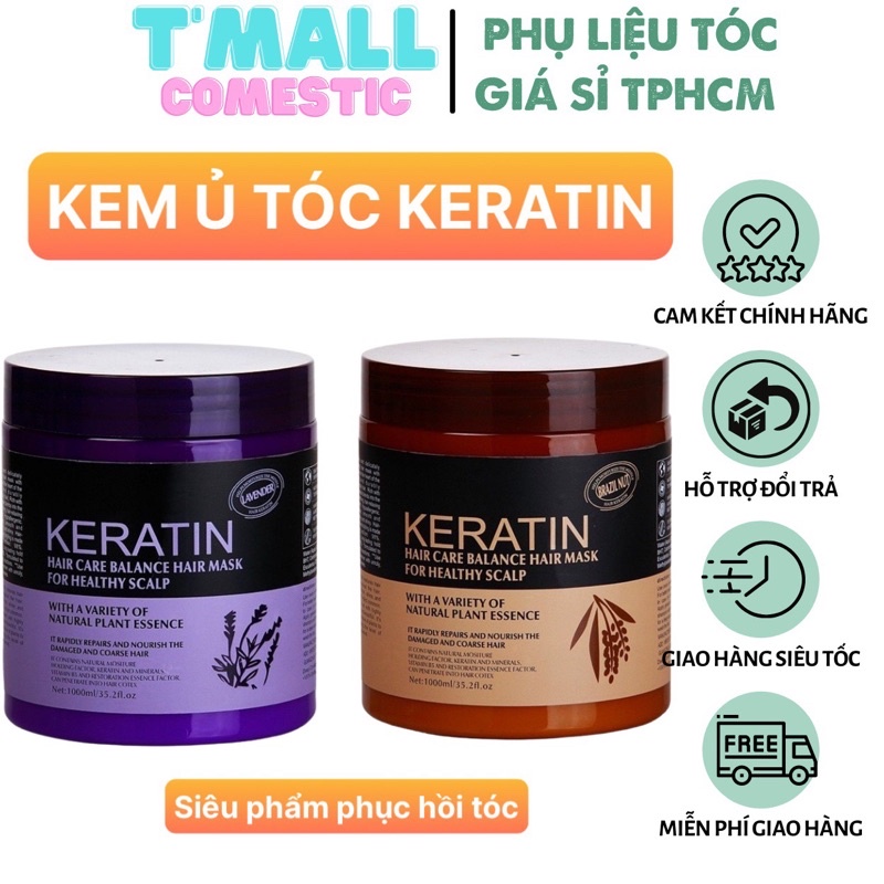kem ủ tóc KERATIN collagen 1000ml (hủ nâu)