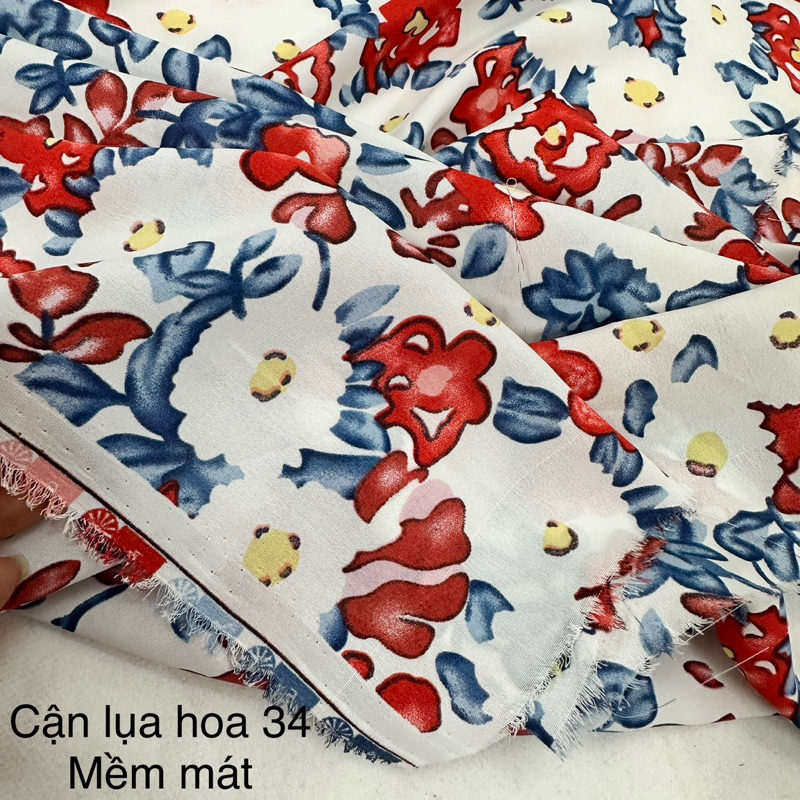 Vải Lụa Hoa , lụa mango,lụa hoa nhí,  may JUMSUIT không cần lót
