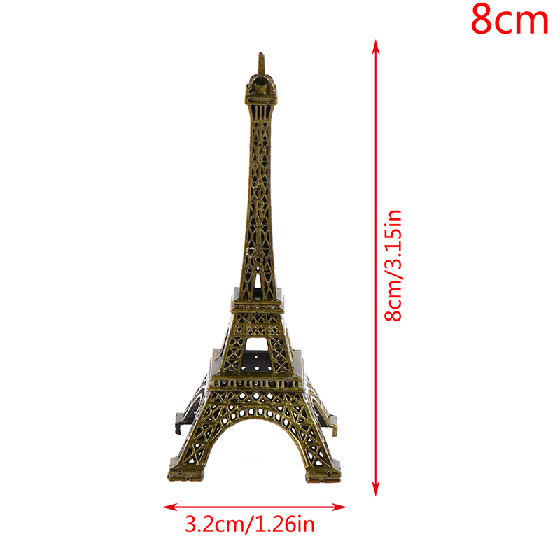 Rayua Retro Paris Eiffel Tower Model Home Desk Bronze Metal Statue Figurine Decor