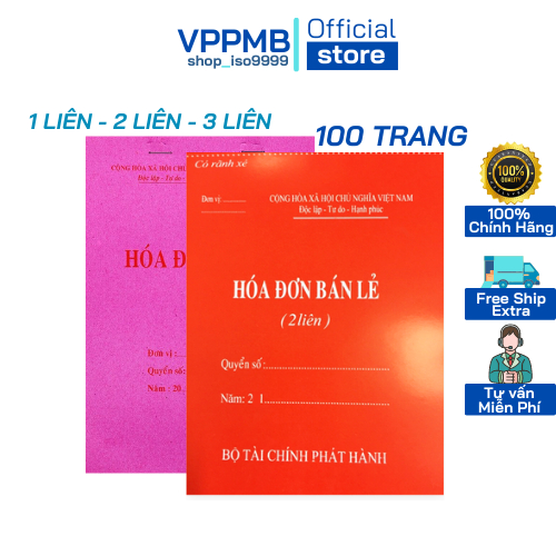 Hoá đơn bán lẻ, bill bán hàng dày 100trang a5/a4