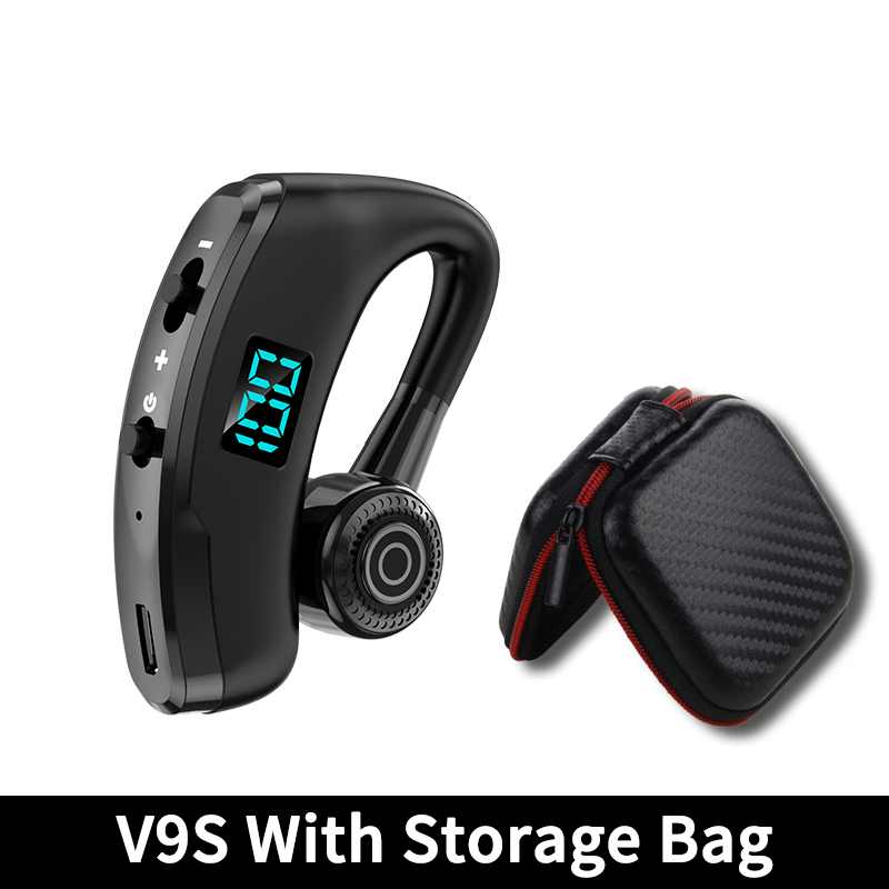 DISOUR V9S V8S Business Wireless Headphone ENC HiFi Stereo Music Ear-Hook Bluetooth Earphone With Mic Voice Control YES/NO 270°Rotation Left Right Ear Universal Sport Headset For Car All Smartphones