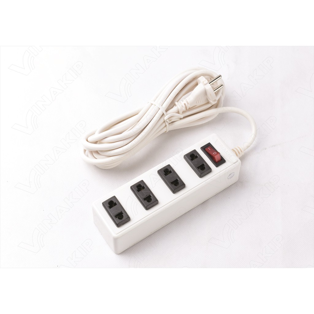 Ổ cắm 4 ngả 2 cực liền dây-Vinakip