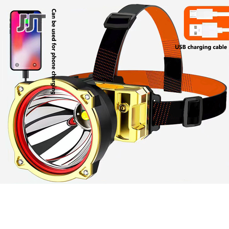 JJT [Miễn Phí Vận Chuyển]Đèn Pha Led ánh sáng mạnh gắn đầu siêu sáng gắn đèn câu cá ban đêm ngoài trời đa chức năng có thể sạc lại thợ mỏ đèn pin