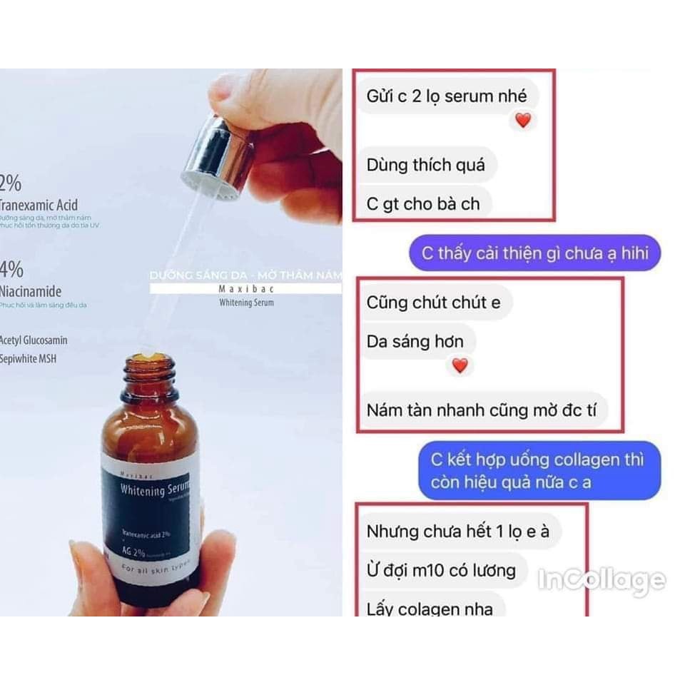 Maxibac Whitening Serum - Serum mờ ƞám dưỡng trắng da Maxibac
