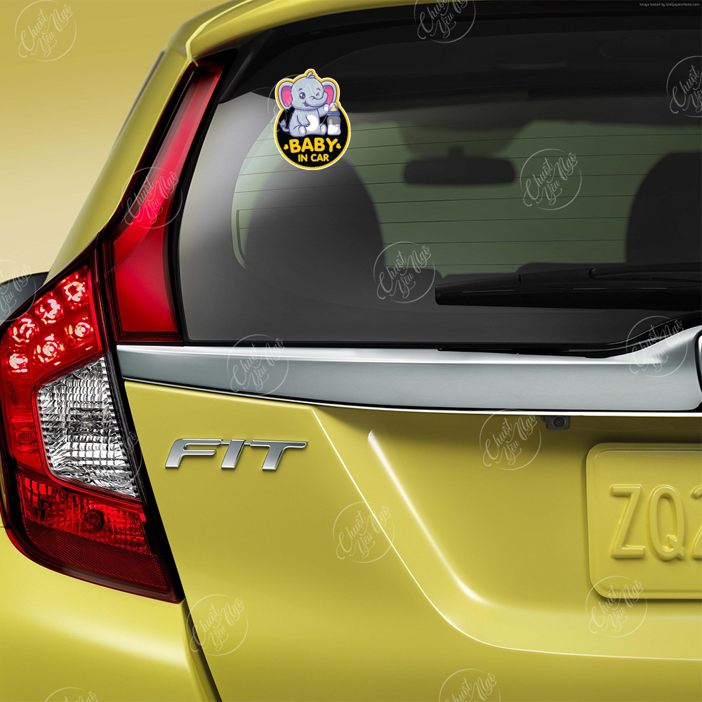 Combo 2 miếng dán Baby In Car hình con voi dễ thương
