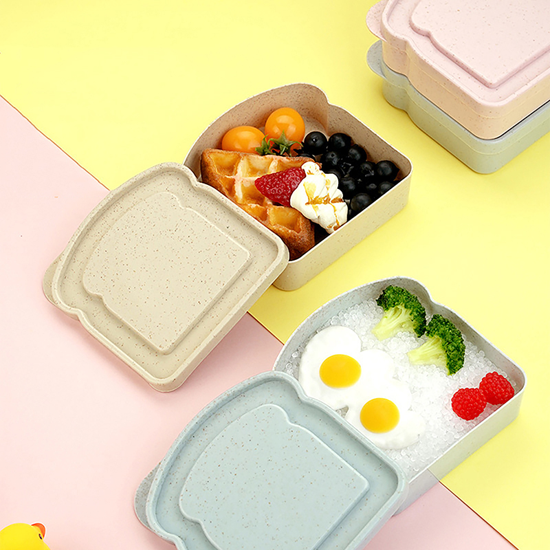 Lunch Toast Sandwich Carrying Box Multi Color Large Capacity Office Worker Plastic Bento Case Easy Clean Lightweight Portable.