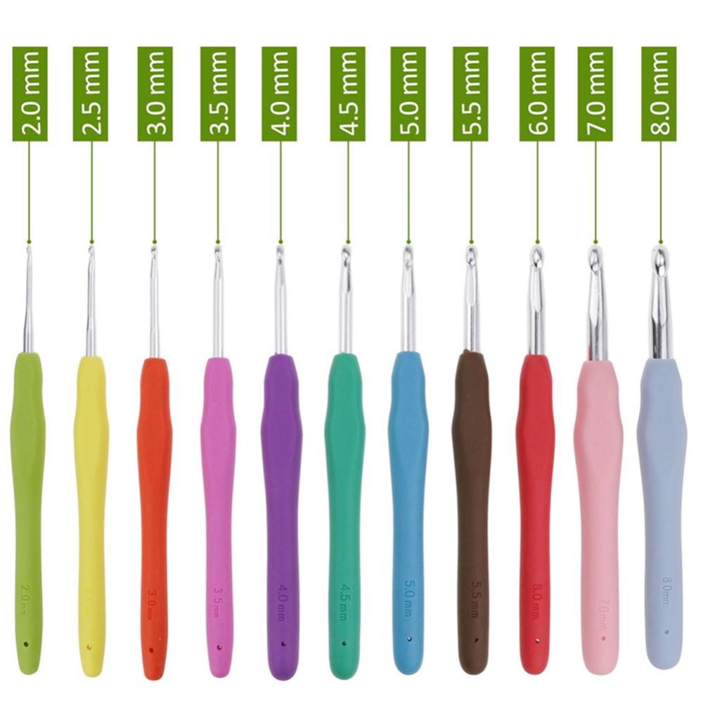 Crochet Hooks Set Ergonomic Soft Grip Handle Knitting Needles Kit with Case
