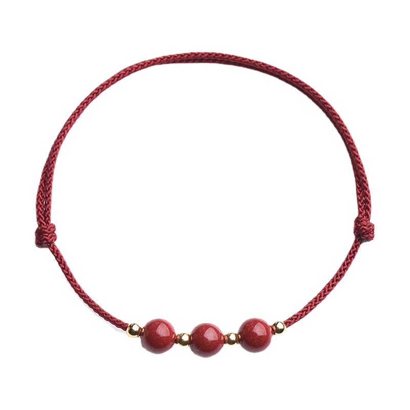 Cinnabar Transfer Beads Red Rope Foot Chain Women's Life Year ...