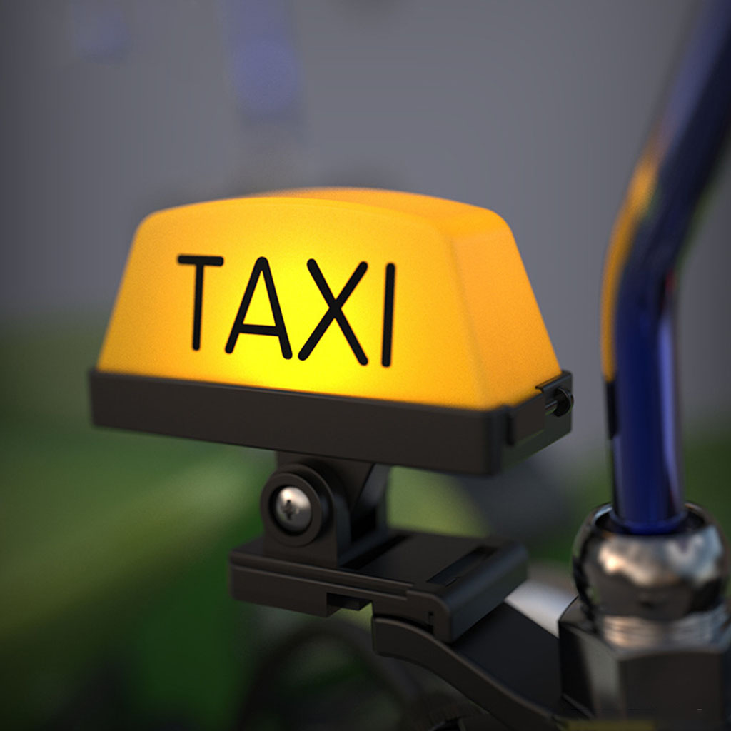 Đèn báo xe máy Gương Xe Máy Ánh Sáng USB rechargable cảnh báo taxi hộp