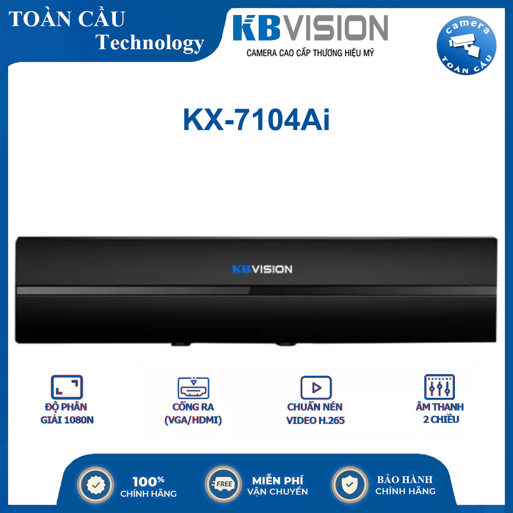 [100% CHÍNH HÃNG]Đầu ghi hình 4 / 8 kênh KBVision KX-7104Ai / 7108Ai hỗ trợ chức năng SMD Plus giúp hạn chế báo động giả-Camera Toàn Cầu