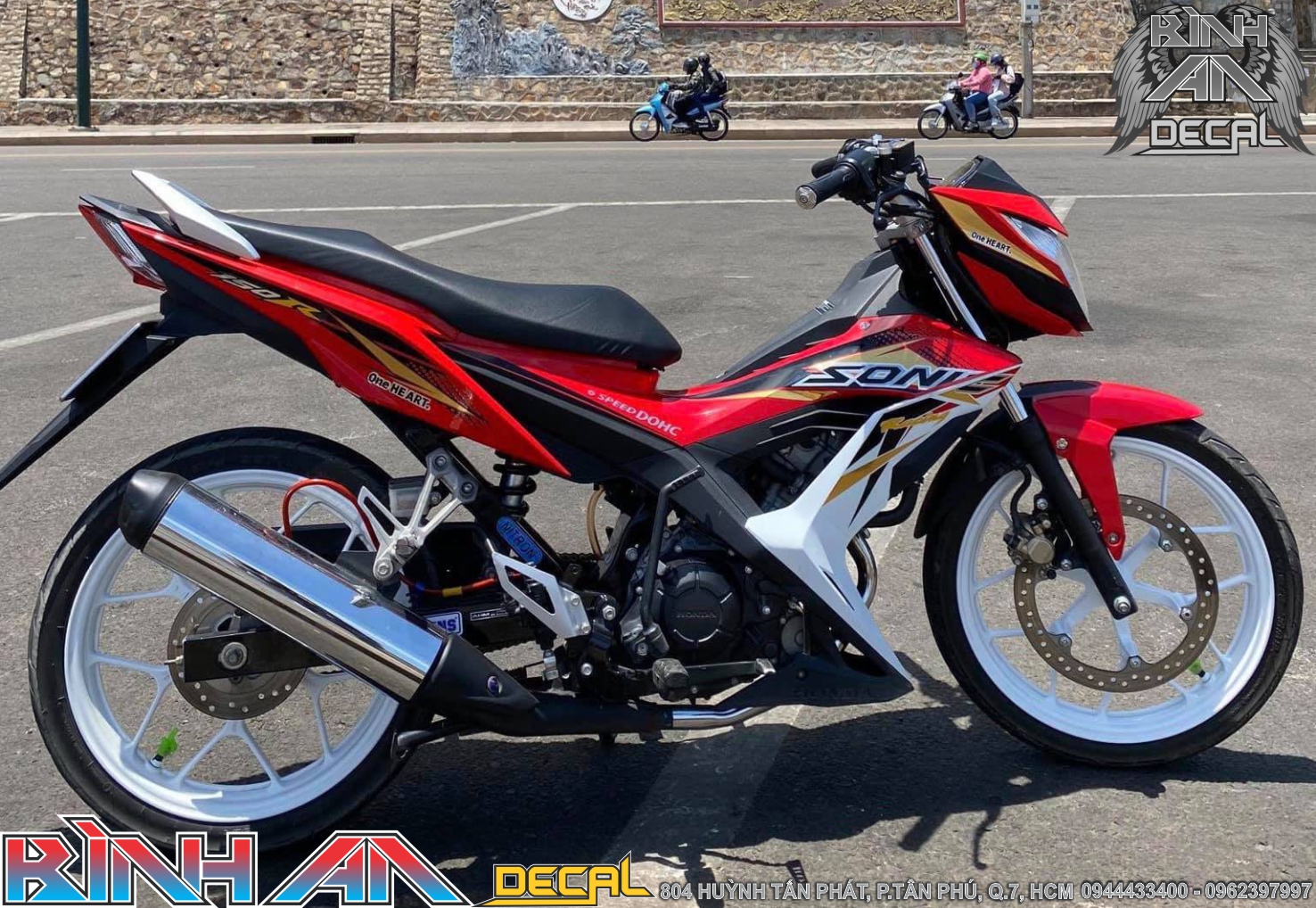 Tem rời sonic 150 - đỏ trắng