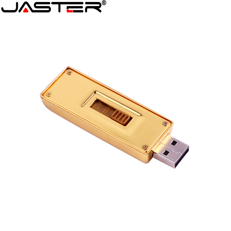 JASTER Gold Bar USB 2.0 Flash Drive 128GB Metal Bullion Cool Creative Gift Pen Drive 64GB Funny Business Gift Memory Stick 32GB. 
