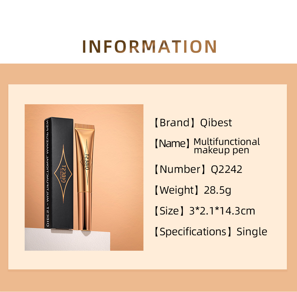 Yuanyan QIBEST Multi-functional Makeup Pen Blush High-gloss Repairing Pen Pearlescent Fine Glitter Matte Naturally Brightens Face Makeup. 
