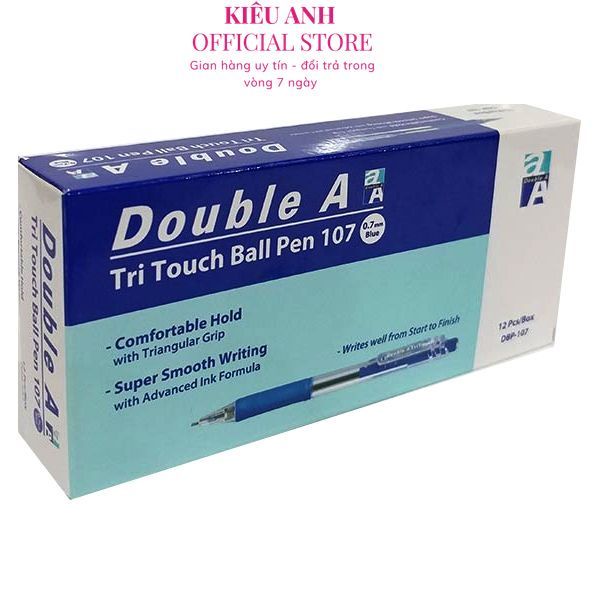 Hộp 12 chiếc bút bi double a tritouch dbp-107 0.7mm mực xanh