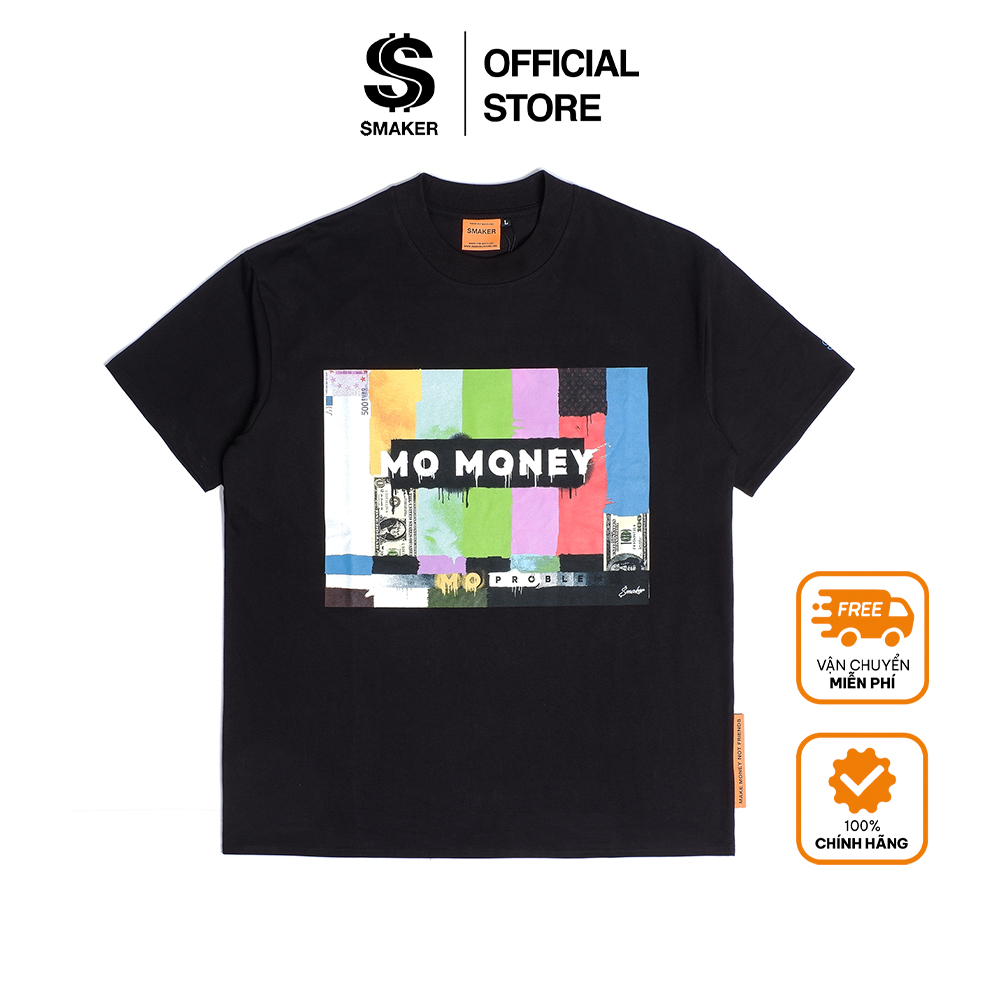 [Nhập LAZLOOK99- giảm 100k đơn 500k|[SMAKER] Áo thun đen 100% cotton MO MONEY TEE IN BLACK
