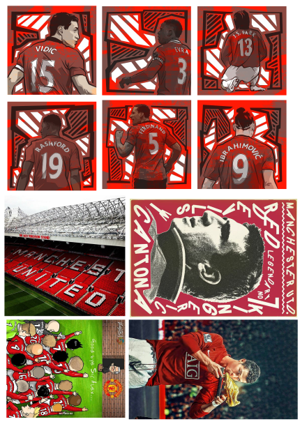 Set 40 hình dán sticker trang trí CLB Manchester United