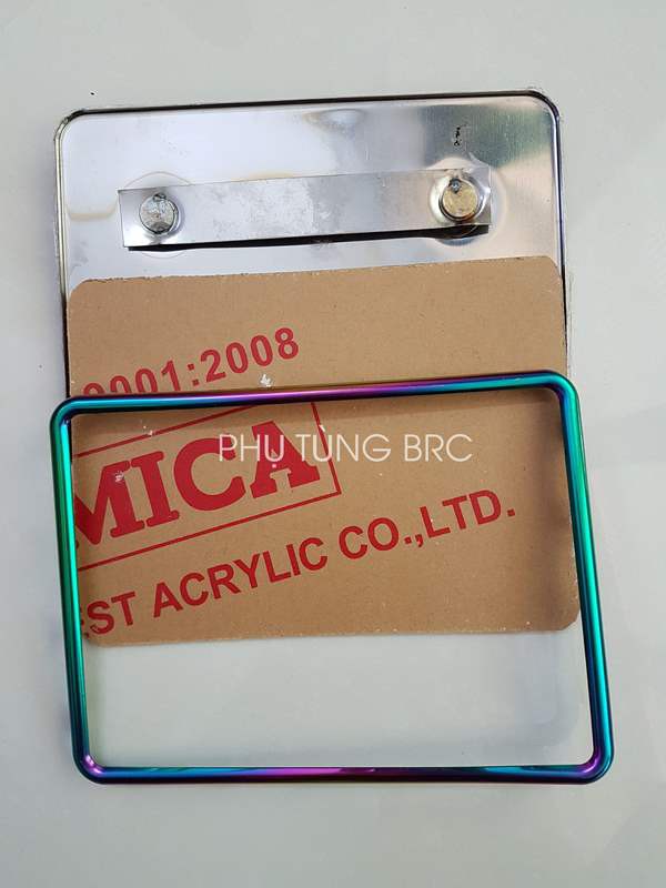 Bộ khung biển số titan 7 màu ( bộ đầy đủ: khung titan + mica + đế inox + ốc).