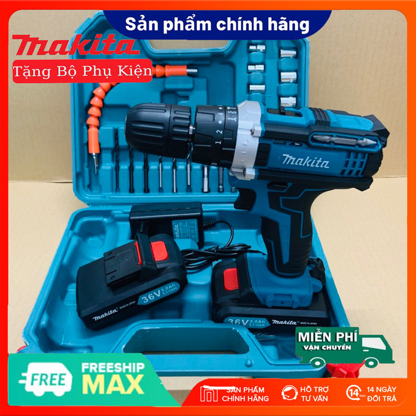 Máy khoan máy vặn vít cầm tay máy khoan dùng pin máy khoan pin makita 36v máy khoan pin cao cấp máy khỏe công suất mạnh độ bền cao bảo hành 1 năm