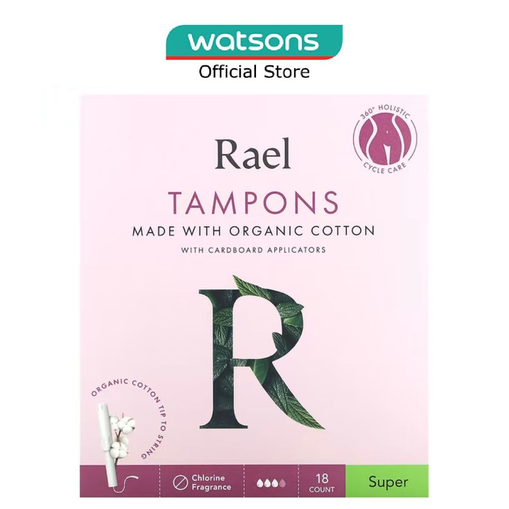 RAEL Super Organic Cotton Tampons With PlantBased Compact Applicator 18s Lazada Singapore