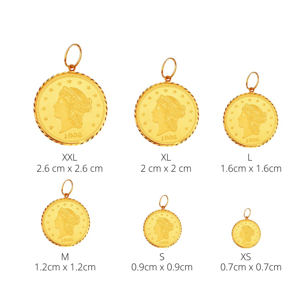 liberty gold coin pendant