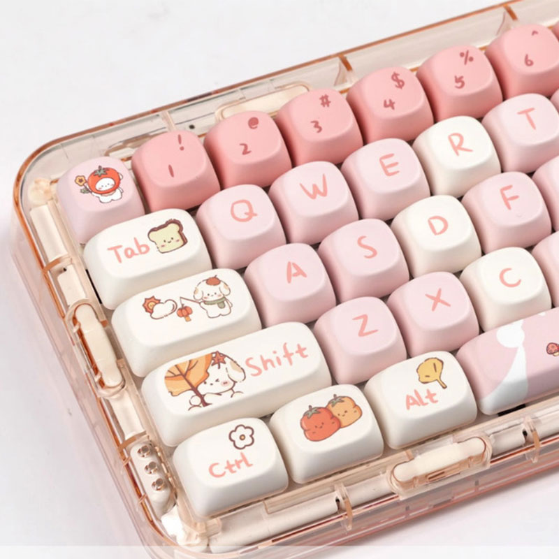 SADA Autumn puppy keycaps MOA height PBT keycaps five-sided sublimation cute customized personalized keycaps