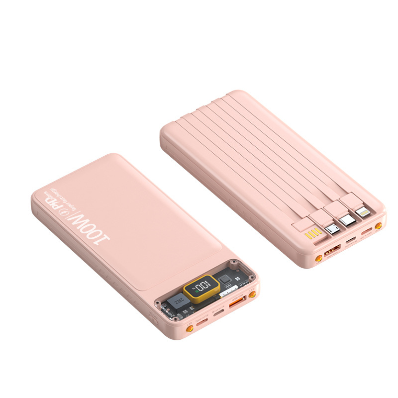 30000mah Powerbank Fast Charging With 4 Cables 100W Fast Charge Power