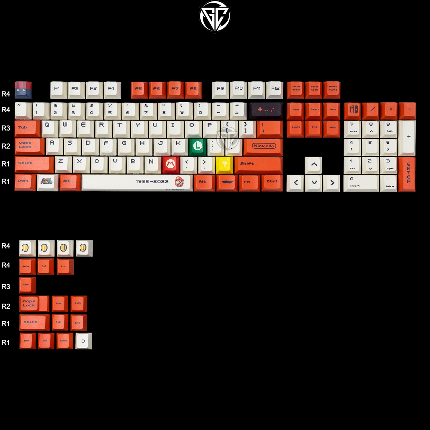 Keycap Mario Đỏ 122 nút Nhựa PBT Profile Cherry