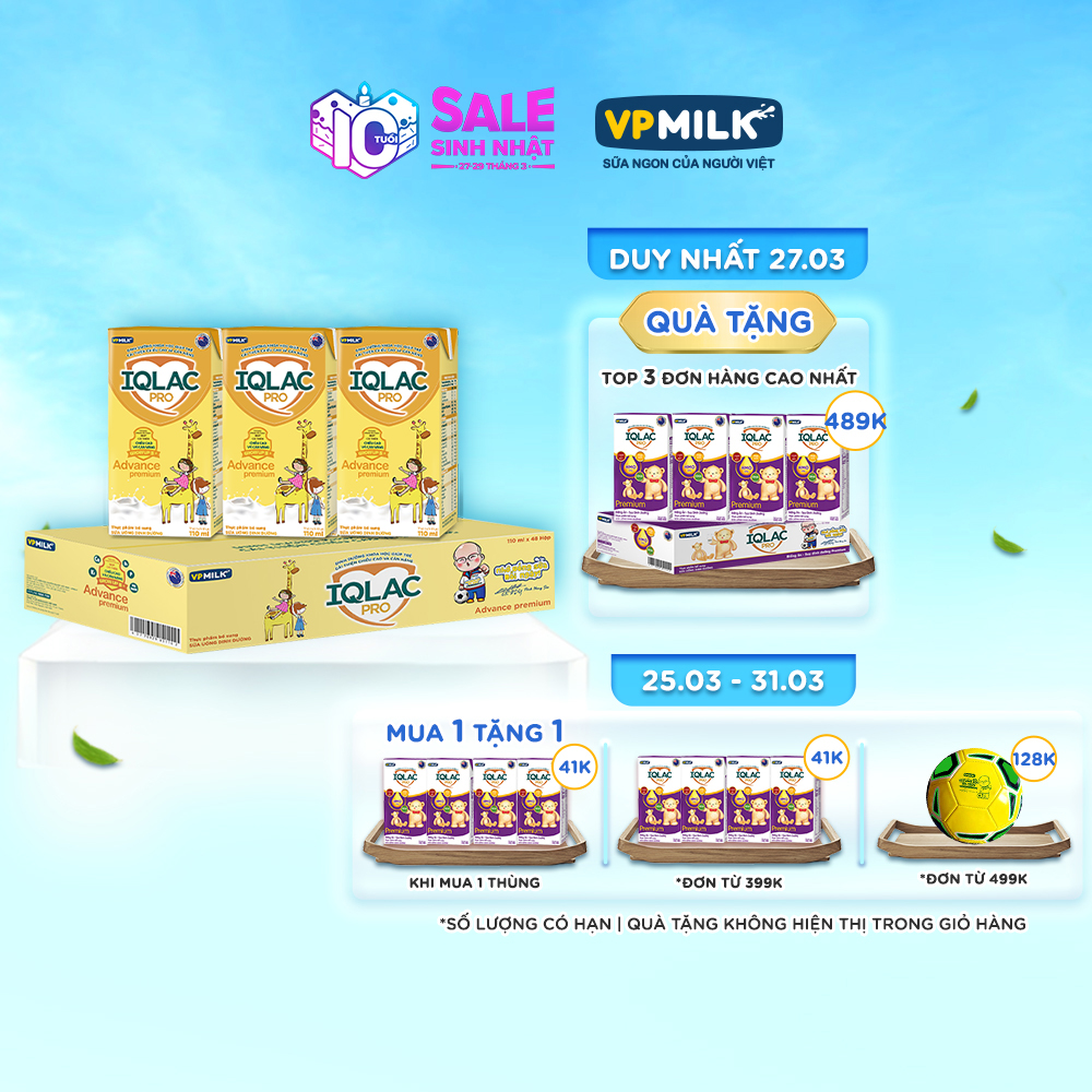 Sữa Bột Pha Sẵn VPMilk IQLac Pro Advance Premium Hộp 110ml (Thùng 48 Hộp) thumbnail