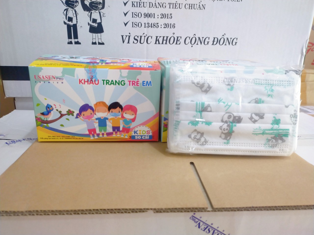 Hộp 50 Cái Khẩu Trang Y Tế Trẻ Em USASEN Kháng khuẩn cho bé từ 4- 11 tuổi