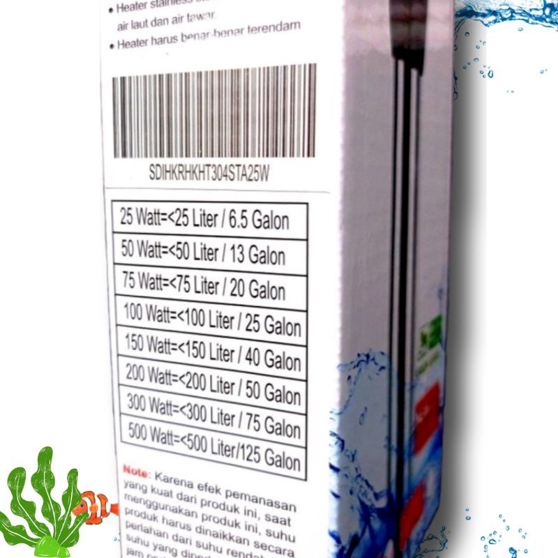 Pemanas Air Aquarium Heater STAINLESS HIKARI 25Watt