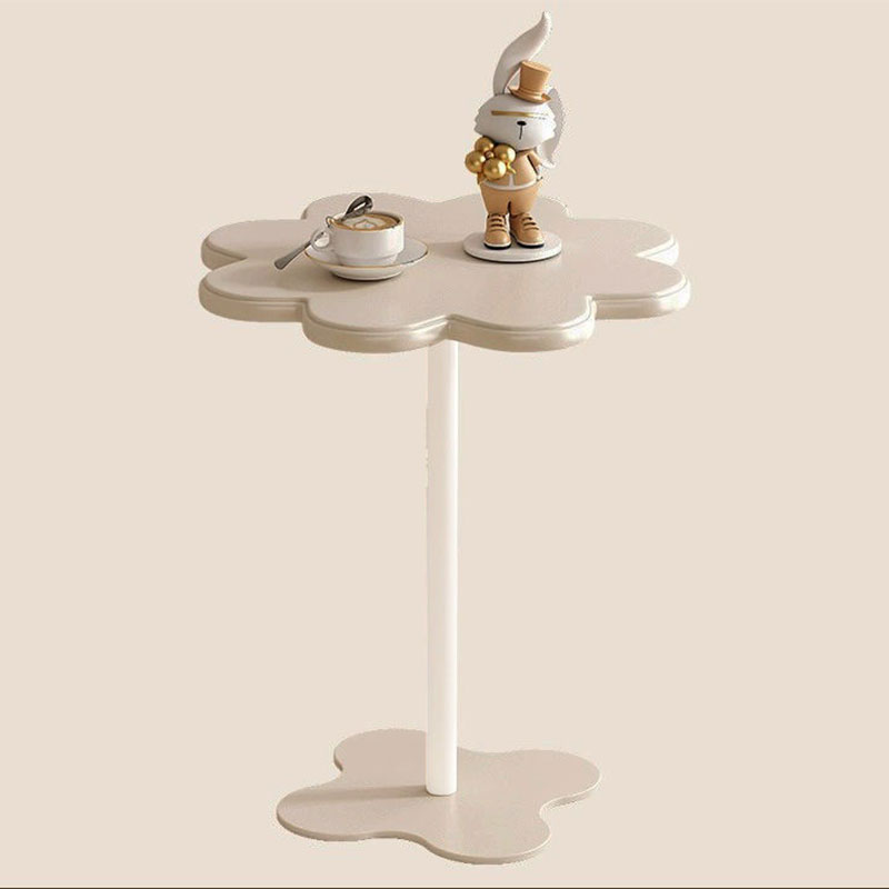 Cream-style sofa side table, white mobile coffee table, mini balcony, wrought iron small table, light luxury corner, creative side table