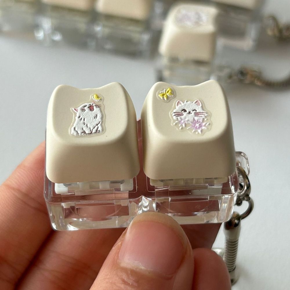 Single Key Keyboard Keychain New 1/2/4 Keys Keyboard Keychain Stress Relief DIY Button Keycap Mini ...