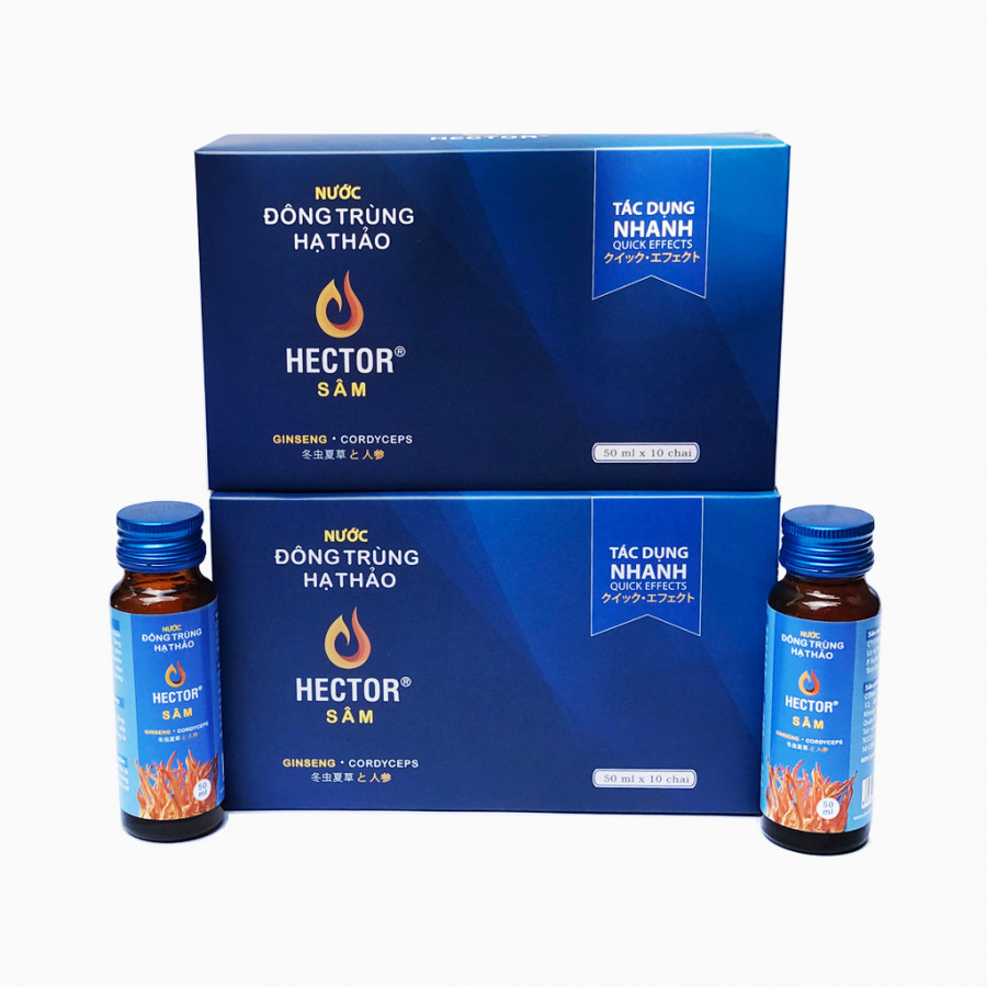 (Combo 2 hộp 20 chai)Hector Cordyceps Ginseng ( xanh)(50ml/chai)( xanh)