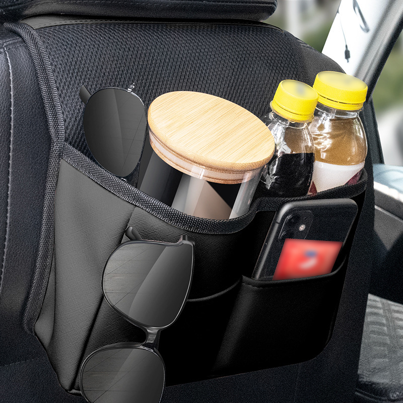 Car Storage Pocket PU Leather Auto Organizer Seatback Hanging Bag