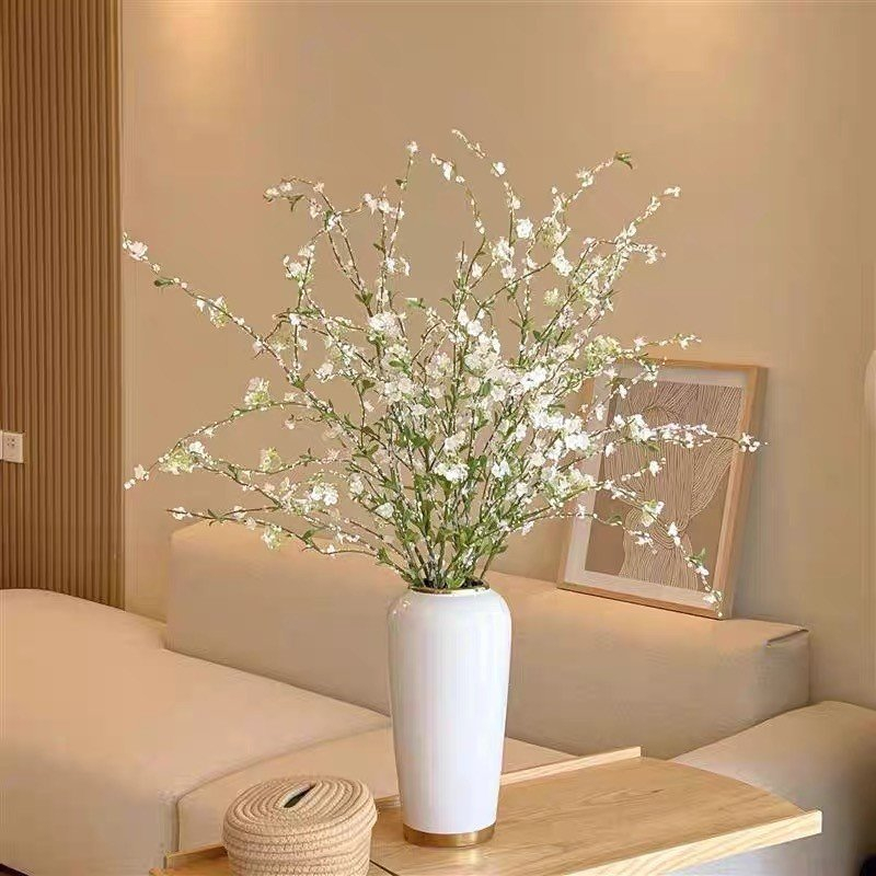 Hoa Giả, Hoa Lụa Cành Tuyết Mai Cao Cấp Cắm Bình