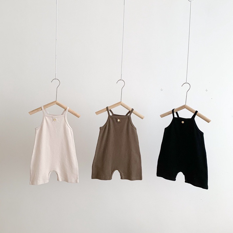 Romper hai dây cotton mềm mát cho bé gái