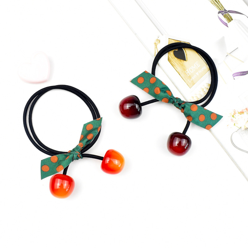 Cột tóc thắt nơ quả Cherry cute (Nhiều màu)