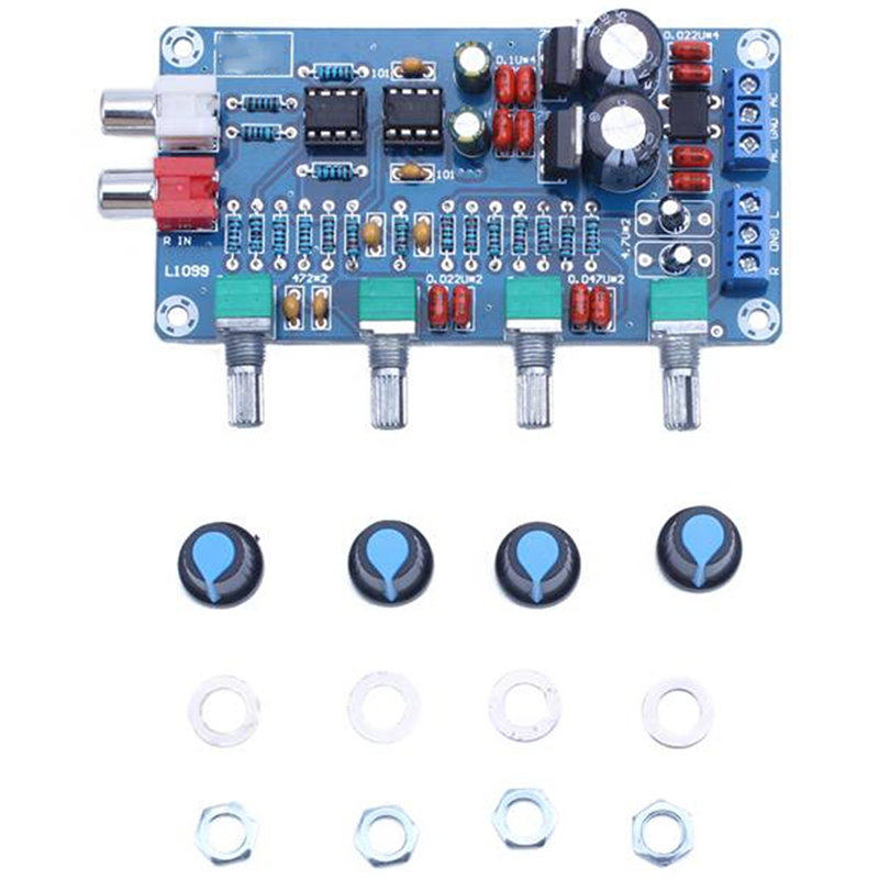 XH-M164 NE5532 Stereo Preamplifier Tone Board Audio 4-Channel Amplifier Module Control Circuit Telephone Preamplifier