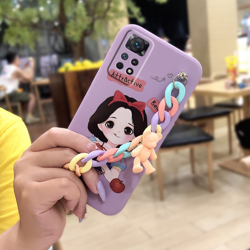 Cartoon Liquid silicone shell Phone Case For Redmi Note12 Pro 4G/Note11 Pro+   Solid color protective case Anti-fall. 