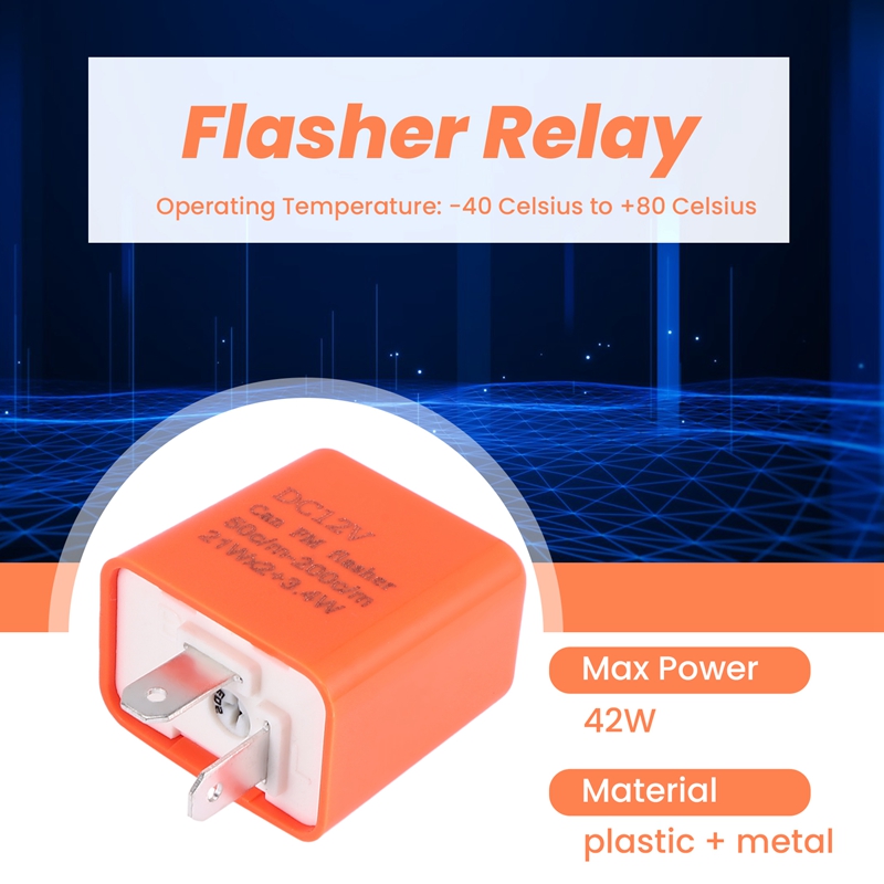 2 Pin Motorcycle Speed Adjustable LED Turn Signal Indicator Flasher Relay 12V
