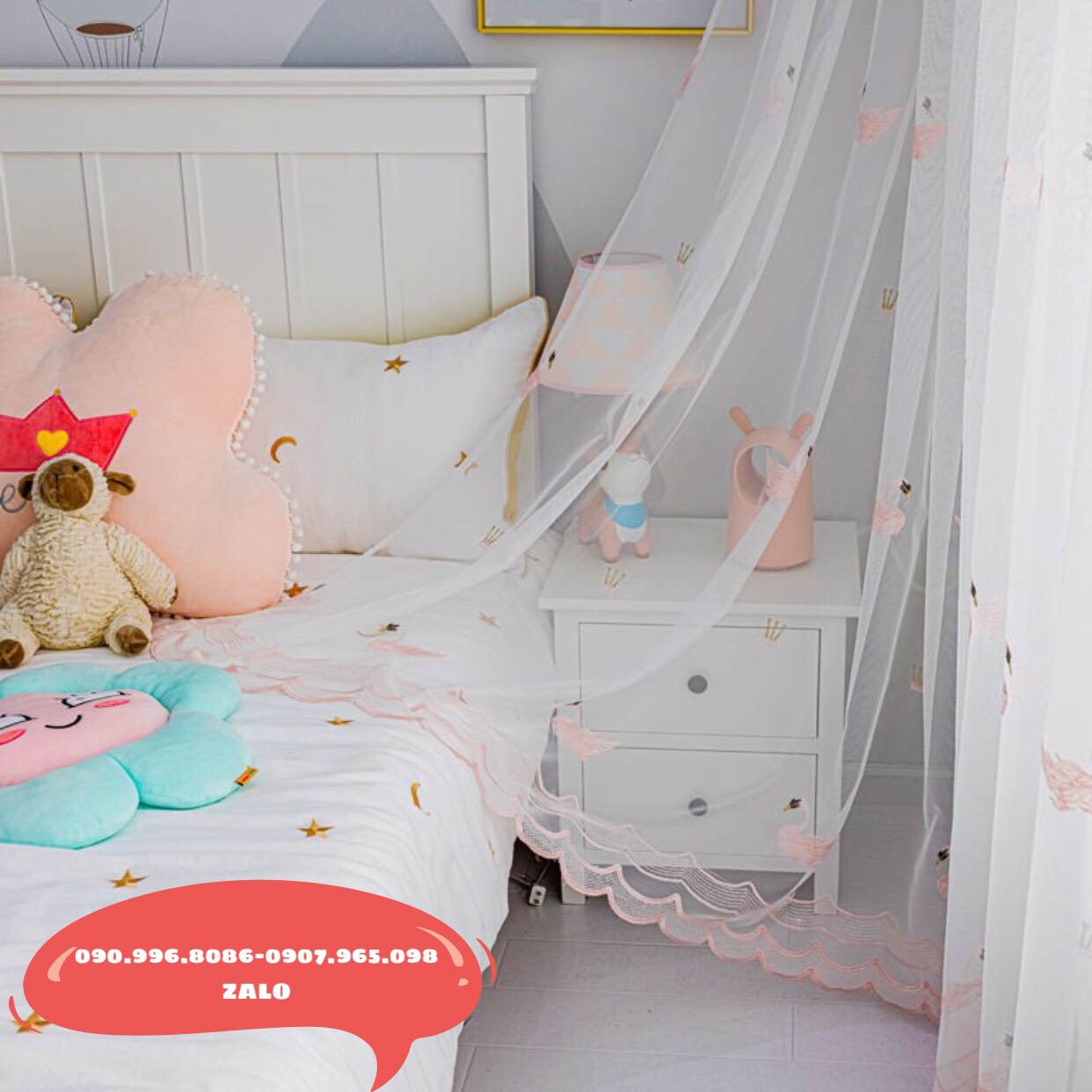 [Rẻ vô địch] [Rèm cửa VOAN THIÊN NGA HỒNG VƯƠNG MIỆN ] Rèm cửa đi cửa sổ nhiều kích thước [Ảnh thật]
