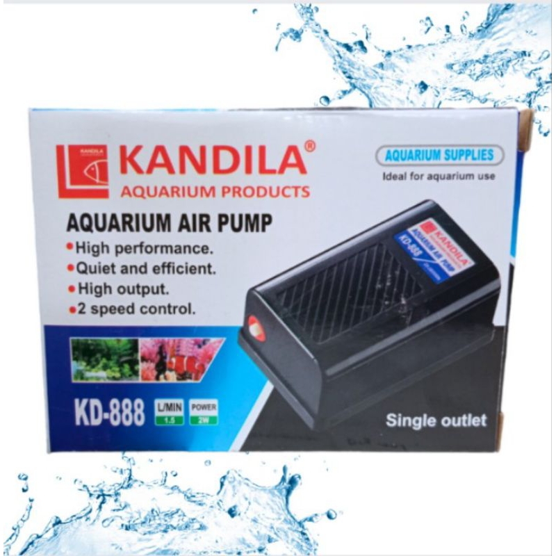 Mesin Airpump aerator gelembung udara lubang satu KANDILA KD 888